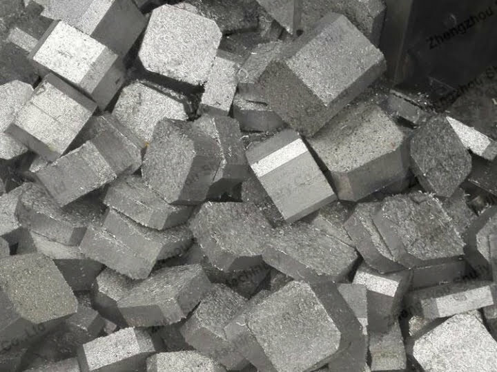 Aluminum chips briquetting machine effect display