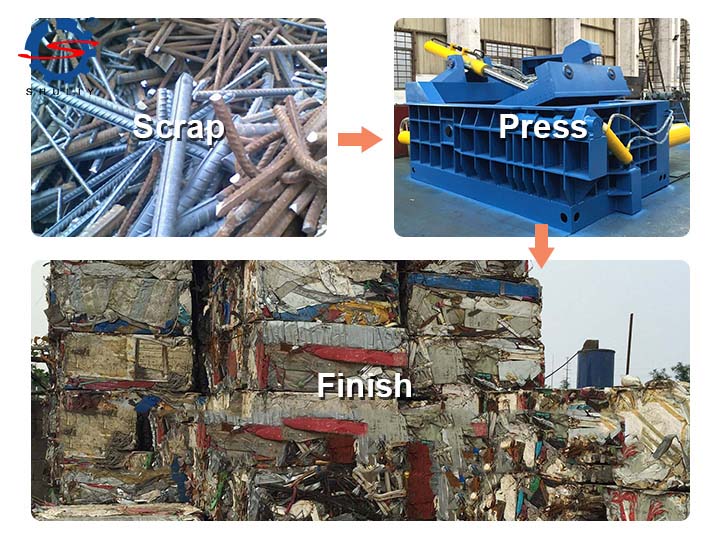 The-working-process-of-the-metal-baler