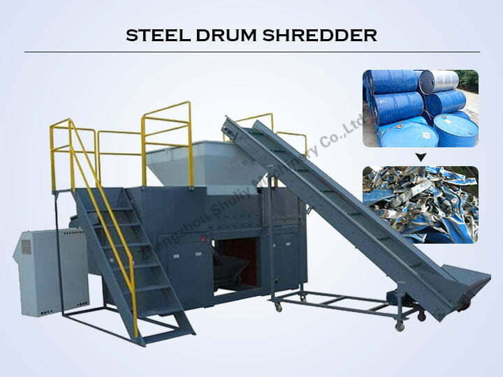 Steel drum shredder