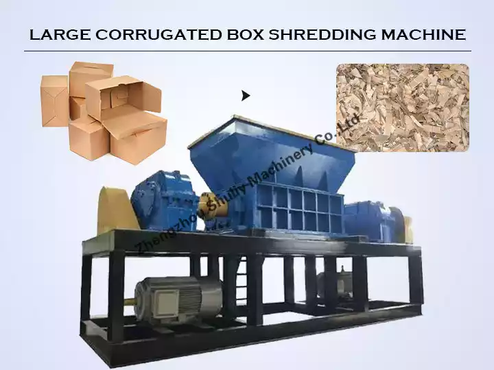 Large corrugated box shredding machine