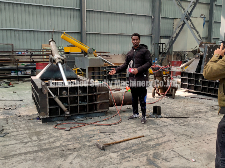 Somali customer scrap yard baler factory visit